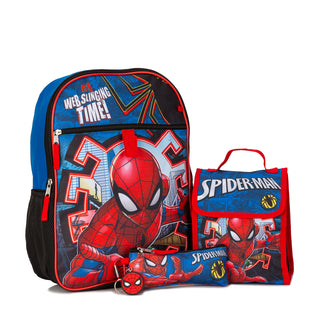 5 PC Spider Man Backpack Lunch Set