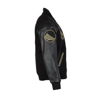 Warriors Black Gold Varsity Jacket - Mens