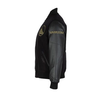 Warriors Black Gold Varsity Jacket - Mens