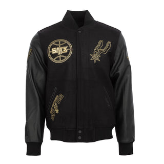 Spurs Black Gold Varsity Jacket - Mens