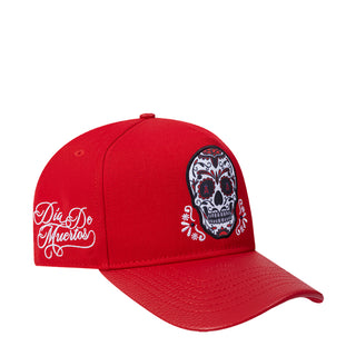 Angels Sugar Skull Wool Blend Pinch Front Strapback