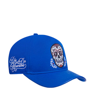 Rangers Sugar Skull Wool Blend Pinch Front Strapback