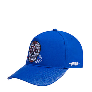 Rangers Sugar Skull Wool Blend Pinch Front Strapback