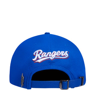 Rangers Sugar Skull Wool Blend Pinch Front Strapback