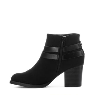 Bobby Ankle-Boots mit mittelhohem Absatz in schwarzem Leder mit Schlangenmuster bedruckt